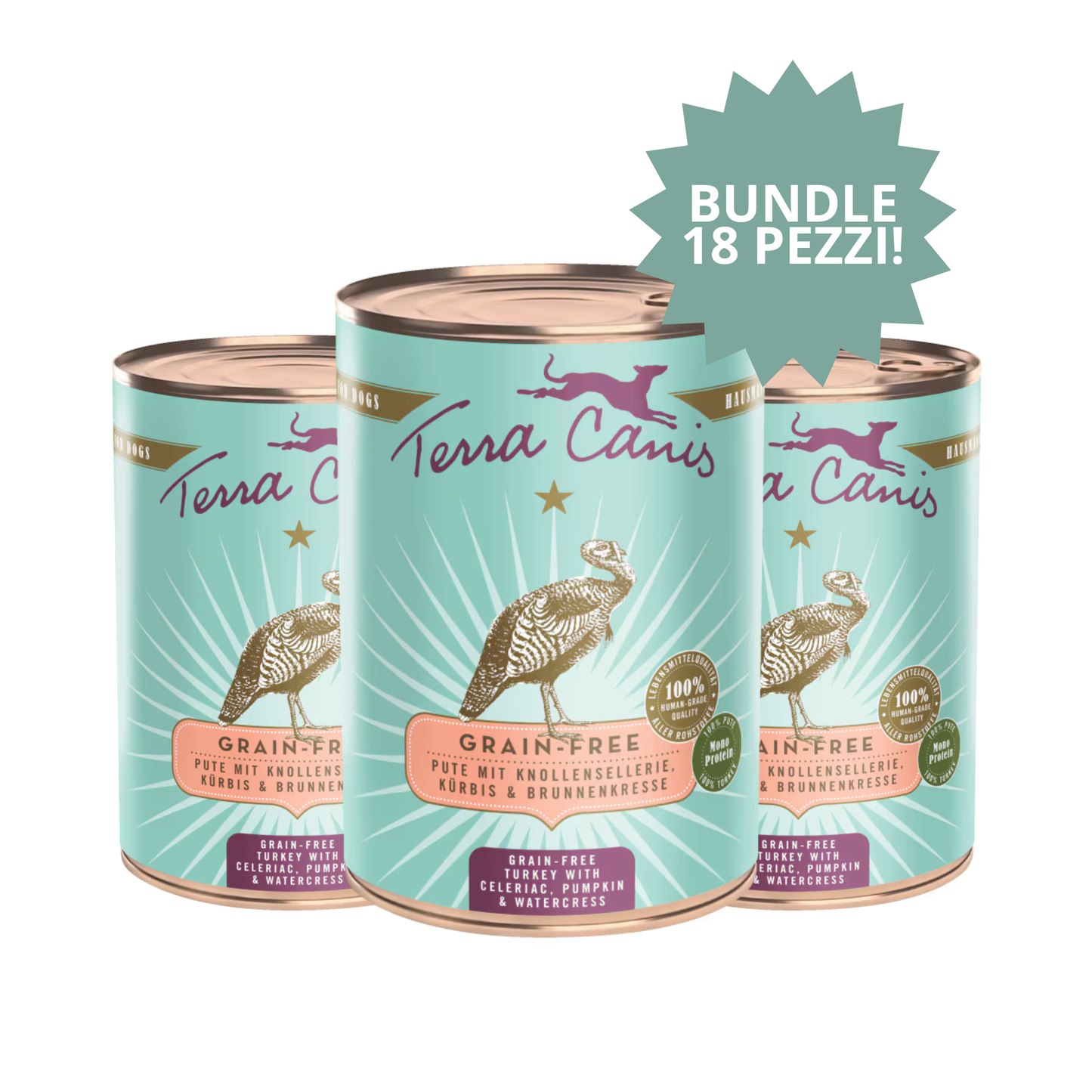 Bundle Terra Canis – Tacchino (3 confezioni × 6pz × 400 g) 🦃