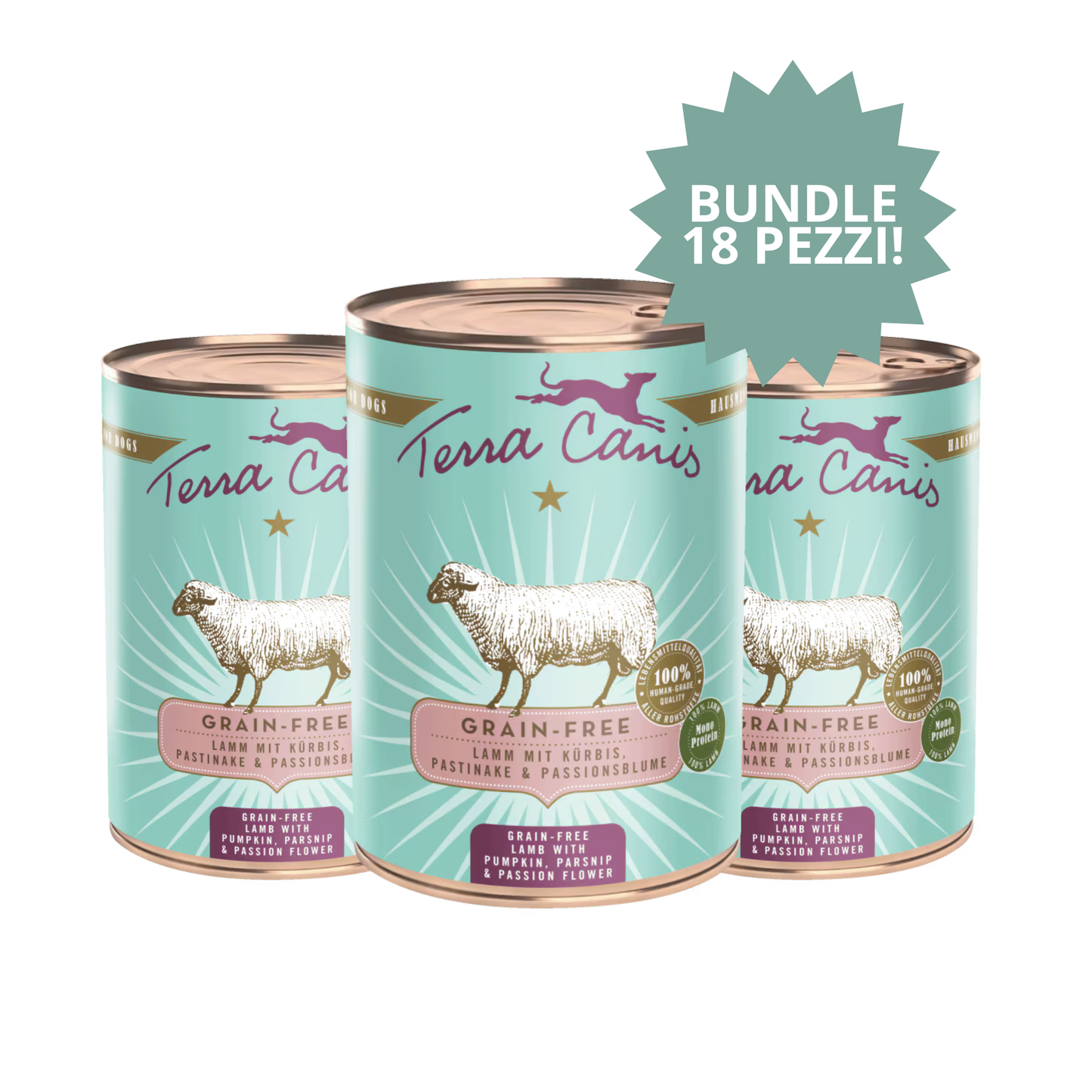 Bundle Terra Canis – Agnello (3 confezioni × 6pz × 400 g) 🐑