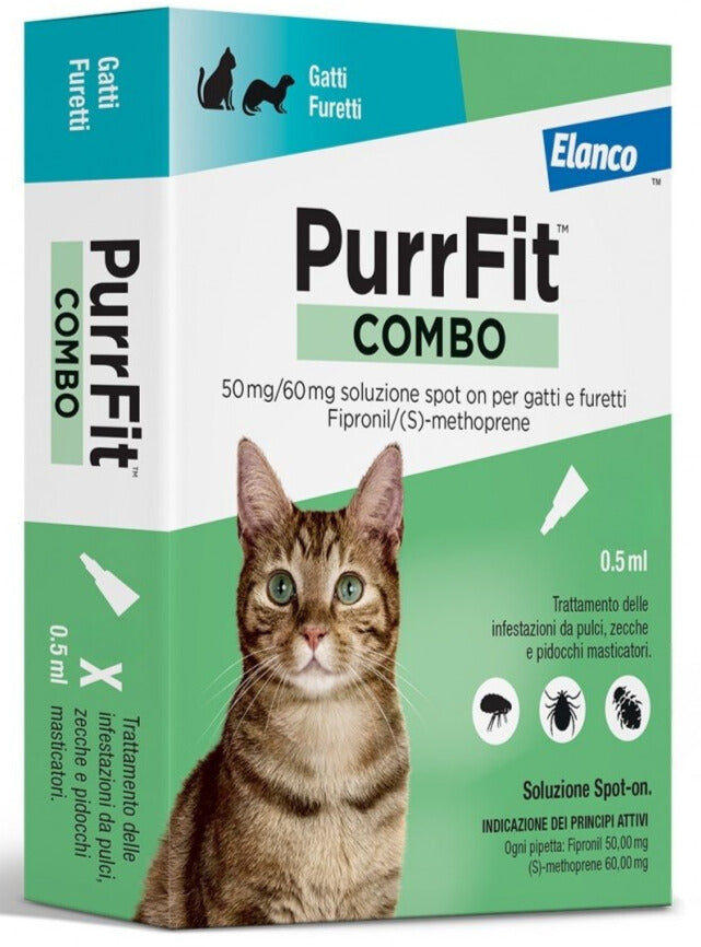 PurrFit Combo Elanco Gatto – 6 Pipette Spot‑On Antiparassitario