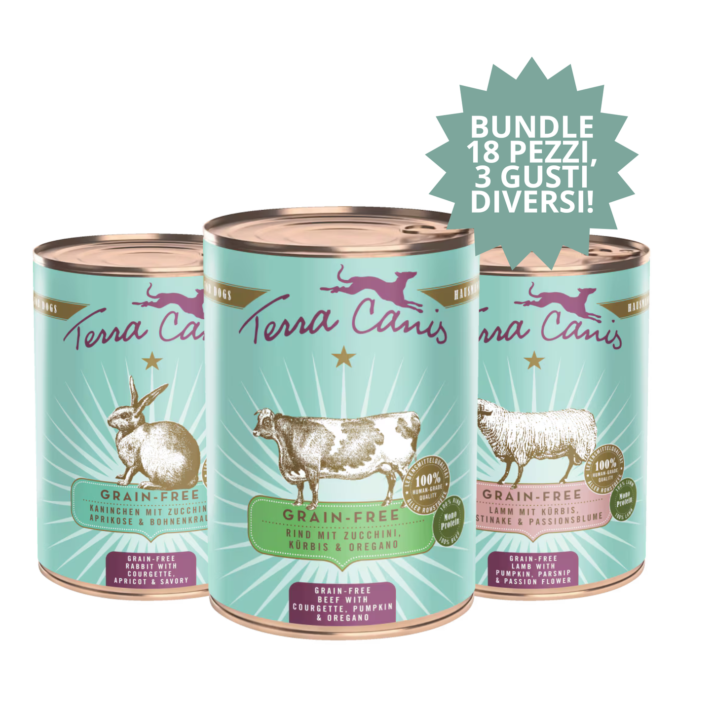 KIT EXCELLENCE PACK – Terra Canis Grain Free (18 x 400 g)