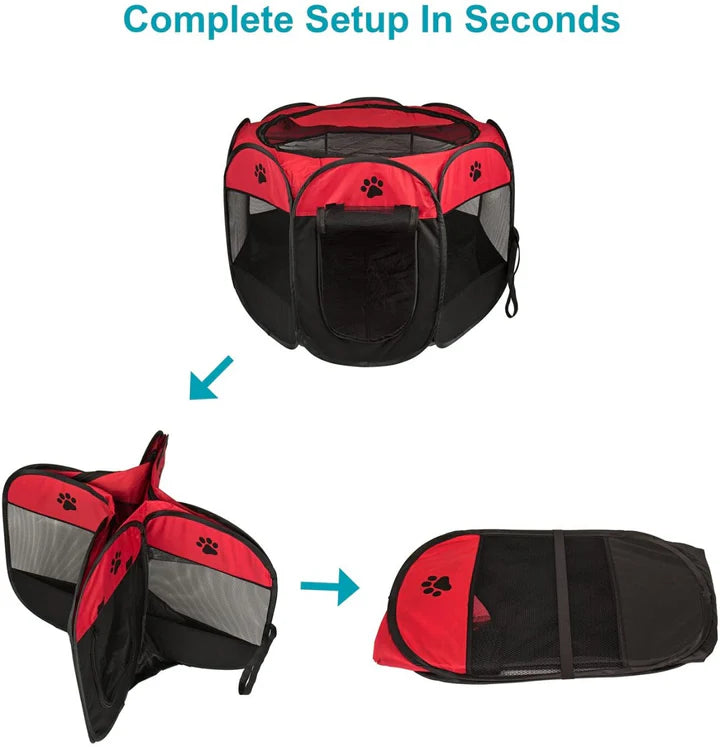 Recinzione per Cuccioli – Grande Recinto Pieghevole per Interno ed Esterno