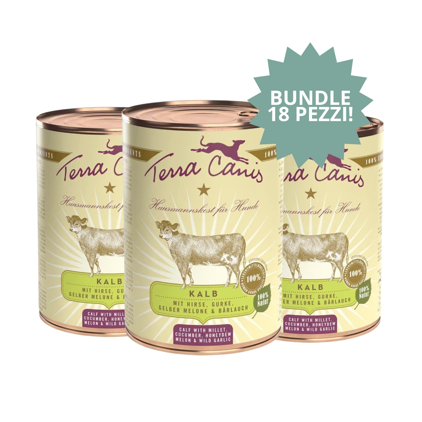 Bundle Terra Canis Classic – Vitello (3 confezioni × 6pz × 400 g) 🐄