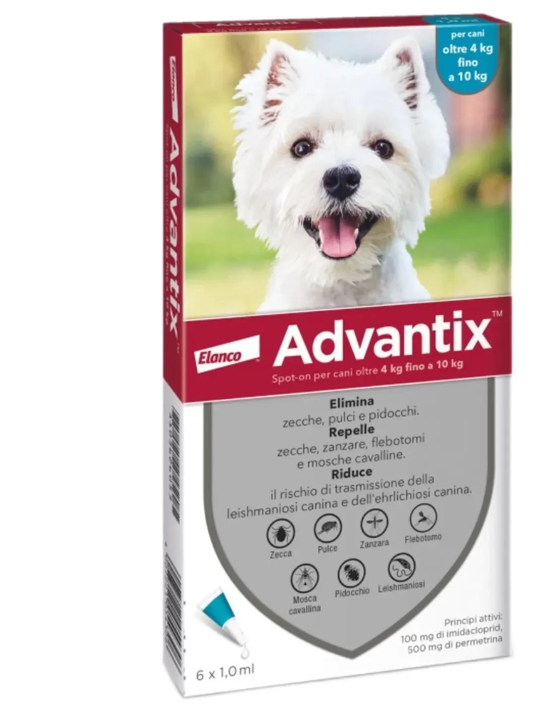 Advantix Spot-On 6 Pipette - Per cani fino a 10 kg
