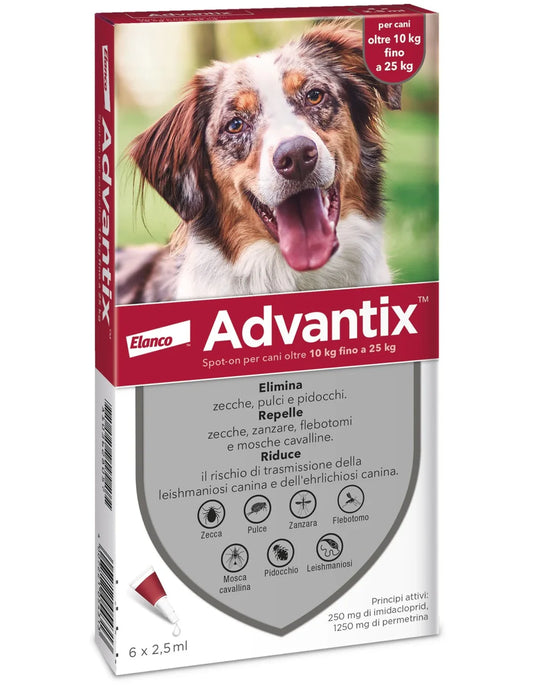 Advantix Spot-On 6 Pipette - Per cani fino a 25 kg