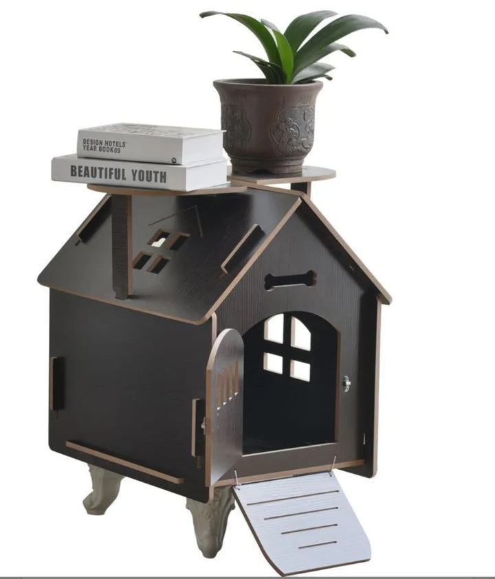 Cuccia Casetta in Legno per Cani Piccoli e Gatti – Comfort & Design (S/M/L)