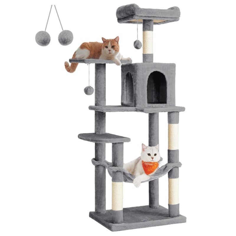 Albero per Gatti - 143cm - Grigio Fumo