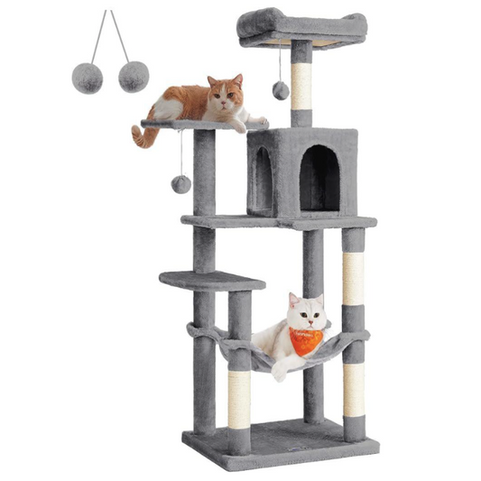 Albero per Gatti - 143cm - Grigio Fumo