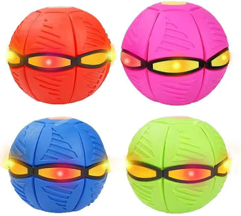 Palla Frisbee Trasformabile 2 in 1 – Disco Volante che Diventa Palla con Luci