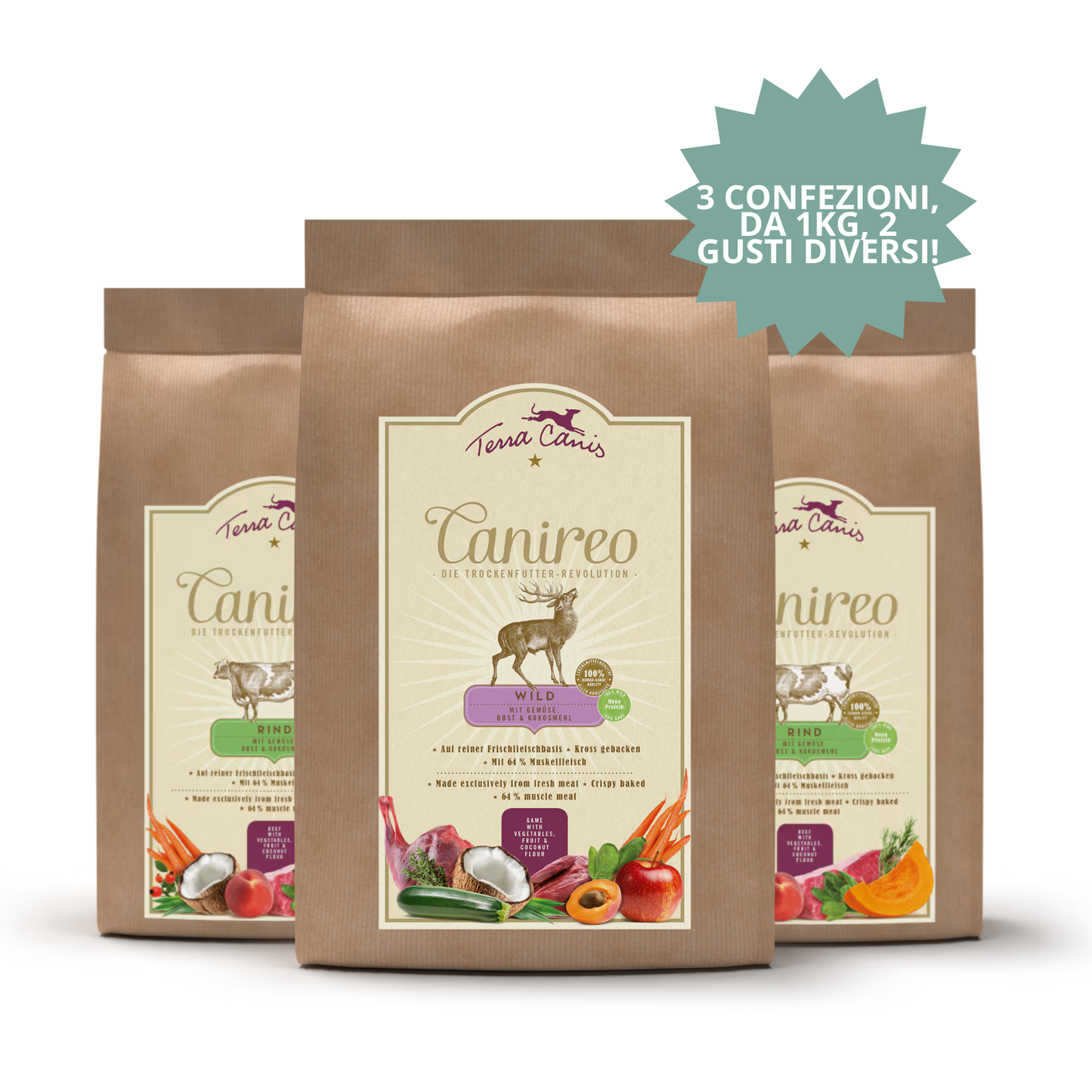KIT 1 – Terra Canis Canireo (3 confezioni x 1 kg)