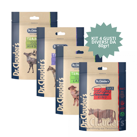 KIT ANIMA RUSTICA – Dr. Clauder’s Snack Cubetto (4 confezioni x 80 g) 🐂
