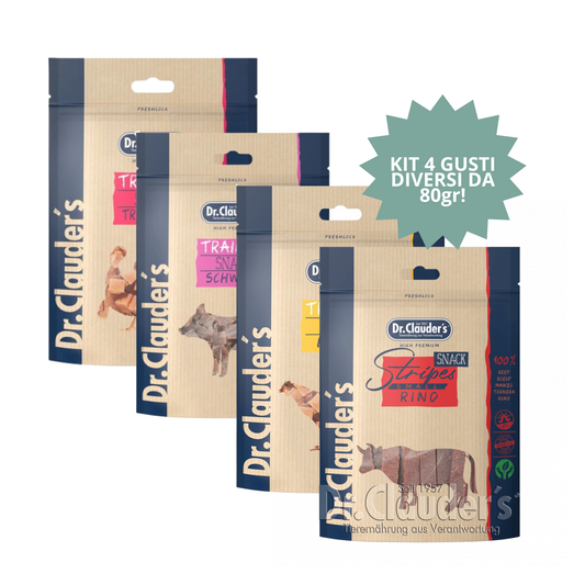 KIT RICETTE DI CASA – Dr. Clauder’s Snack Cubetto (4 confezioni x 80 g) 🍽️