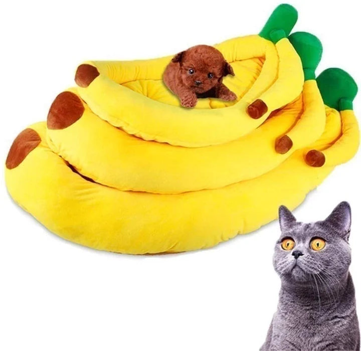 Cuccia a Forma di Banana per Cani e Gatti - Morbida, Calda e Confortevole